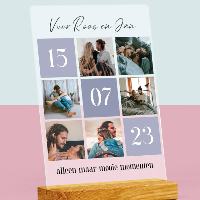 Fotocollage: Beste Momenten - Afdruk Op Acrylglas (Verticaal)