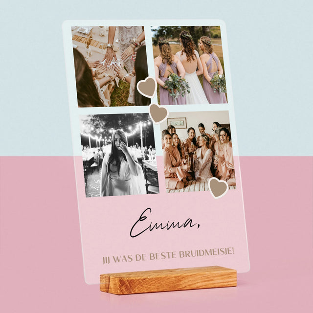 Fotocollage: Bedankt Collage, Bruidsmeisje - Afdruk Op Acrylglas (Verticaal)