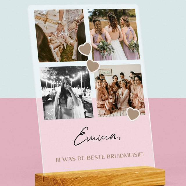 Fotocollage: Bedankt Collage, Bruidsmeisje - Afdruk Op Acrylglas (Verticaal)