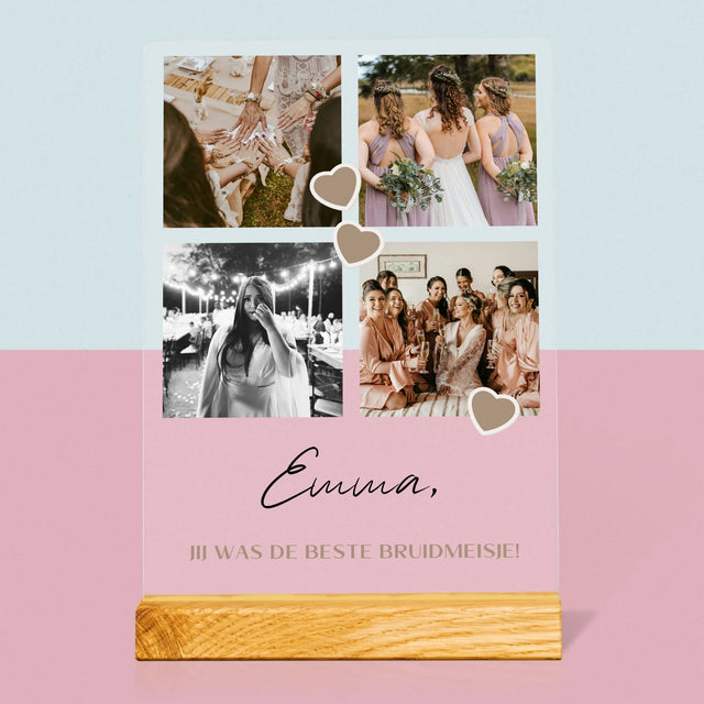 Fotocollage: Bedankt Collage, Bruidsmeisje - Afdruk Op Acrylglas (Verticaal)