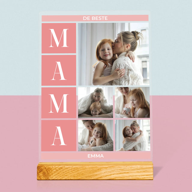 Fotocollage: Collage De Beste Mama - Afdruk Op Acrylglas (Verticaal)