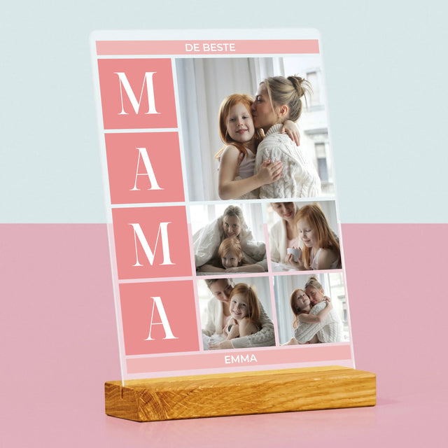 Fotocollage: Collage De Beste Mama - Afdruk Op Acrylglas (Verticaal)