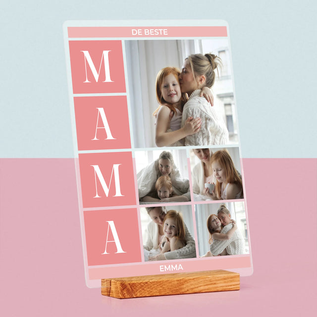 Fotocollage: Collage De Beste Mama - Afdruk Op Acrylglas (Verticaal)