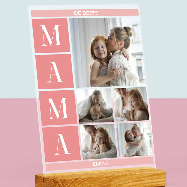Fotocollage: Collage De Beste Mama - Afdruk Op Acrylglas (Verticaal)