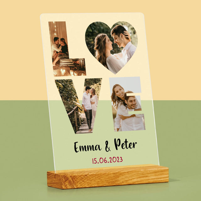 Woord Van Foto'S: Love Met Jouw Foto'S - Afdruk Op Acrylglas (Verticaal)