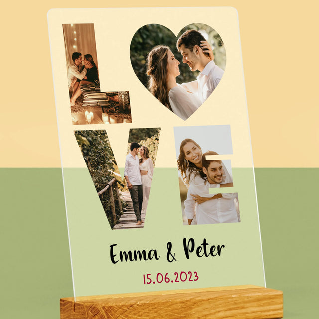 Woord Van Foto'S: Love Met Jouw Foto'S - Afdruk Op Acrylglas (Verticaal)