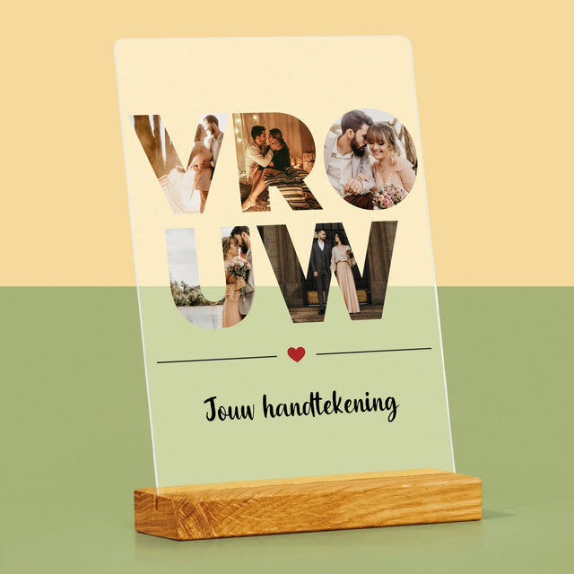 Woord Van Foto'S: Vrouw - Afdruk Op Acrylglas (Verticaal)