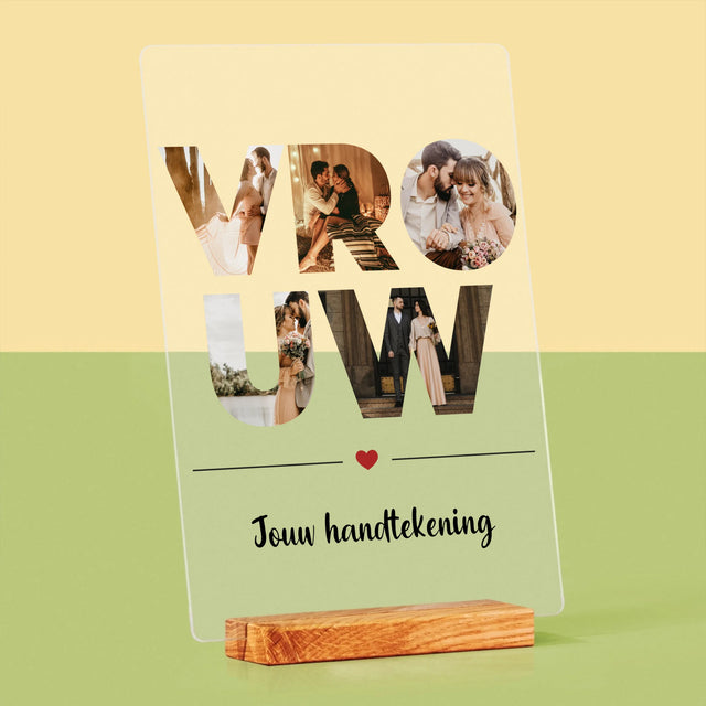 Woord Van Foto'S: Vrouw - Afdruk Op Acrylglas (Verticaal)