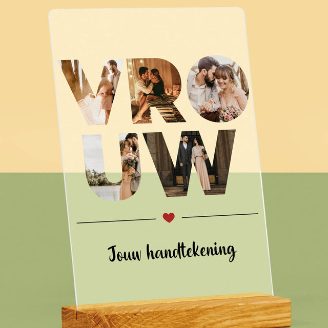 Woord Van Foto'S: Vrouw - Afdruk Op Acrylglas (Verticaal)