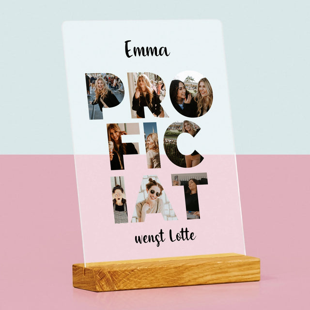 Woord Van Foto'S: Proficiat - Afdruk Op Acrylglas (Verticaal)