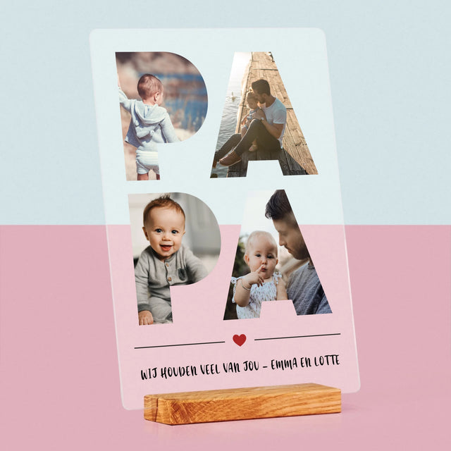 Woord Van Foto'S: Papa - Afdruk Op Acrylglas (Verticaal)