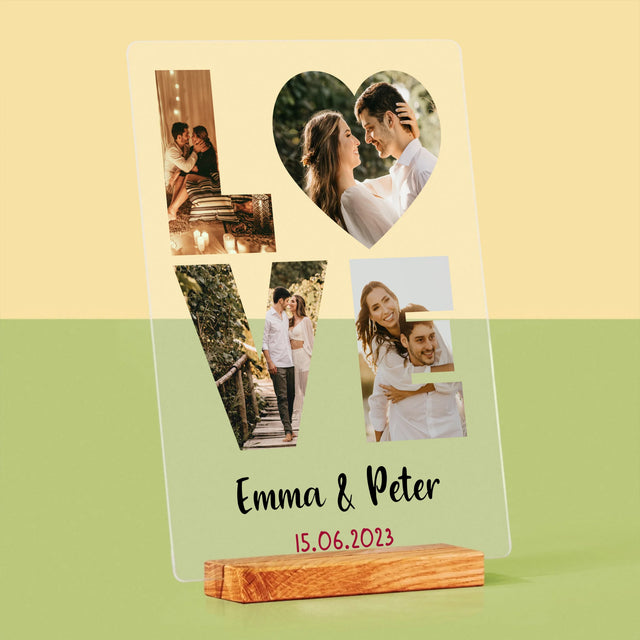 Woord Van Foto'S: Love Met Jouw Foto'S - Afdruk Op Acrylglas (Verticaal)