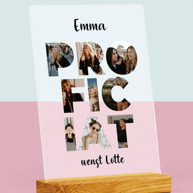 Woord Van Foto'S: Proficiat - Afdruk Op Acrylglas (Verticaal)