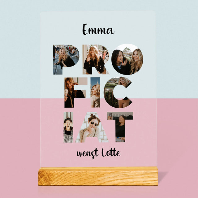 Woord Van Foto'S: Proficiat - Afdruk Op Acrylglas (Verticaal)