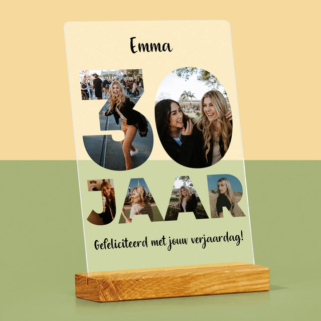 Woord Van Foto'S: 30 Jaar - Afdruk Op Acrylglas (Verticaal)