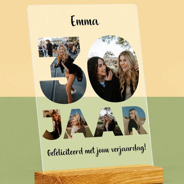 Woord Van Foto'S: 30 Jaar - Afdruk Op Acrylglas (Verticaal)