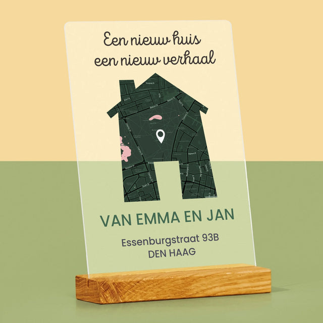 Stadsplastadsplattegrond: Stadskaart: Nieuw Huis - Afdruk Op Acrylglas (Verticaal)