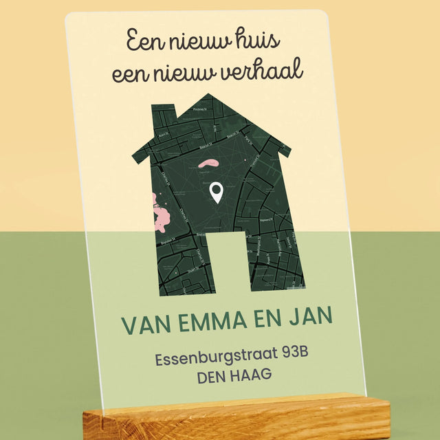 Stadsplastadsplattegrond: Stadskaart: Nieuw Huis - Afdruk Op Acrylglas (Verticaal)