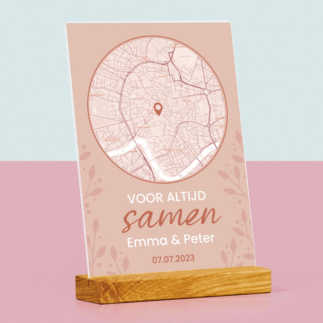 Stadsplastadsplattegrond: Stadskaart: Waar Alles Begon - Afdruk Op Acrylglas (Verticaal)