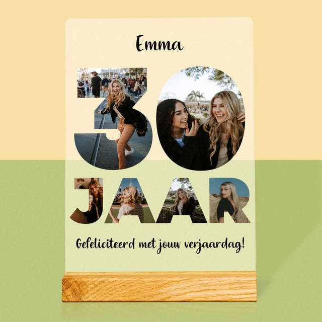 Woord Van Foto'S: 30 Jaar - Afdruk Op Acrylglas (Verticaal)