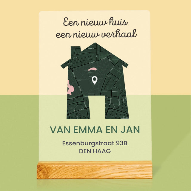 Stadsplastadsplattegrond: Stadskaart: Nieuw Huis - Afdruk Op Acrylglas (Verticaal)