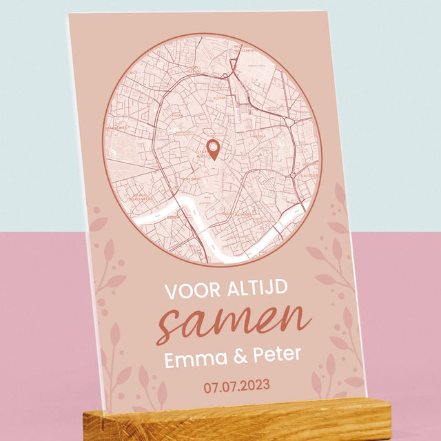 Stadsplastadsplattegrond: Stadskaart: Waar Alles Begon - Afdruk Op Acrylglas (Verticaal)