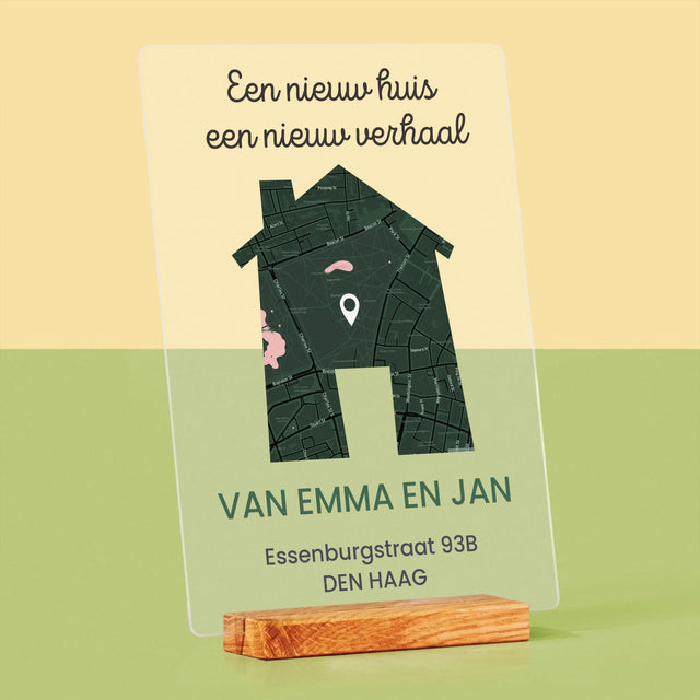 Stadsplastadsplattegrond: Stadskaart: Nieuw Huis - Afdruk Op Acrylglas (Verticaal)