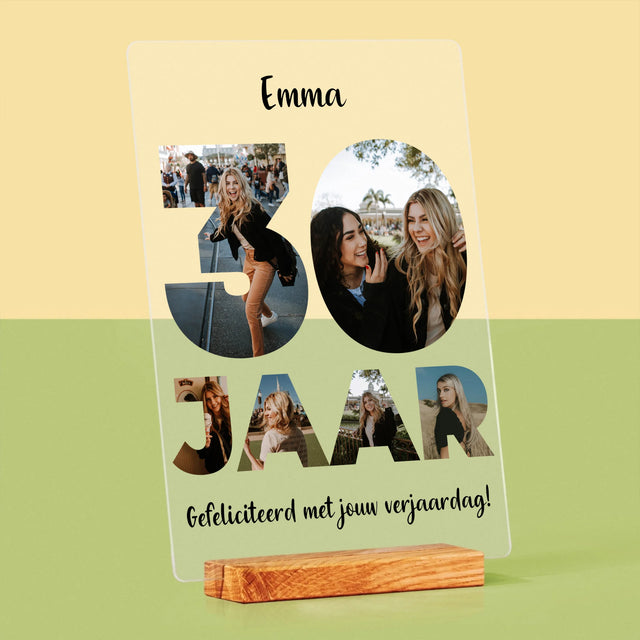 Woord Van Foto'S: 30 Jaar - Afdruk Op Acrylglas (Verticaal)