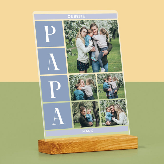 Fotocollage: Collage, De Beste Papa - Afdruk Op Acrylglas (Verticaal)
