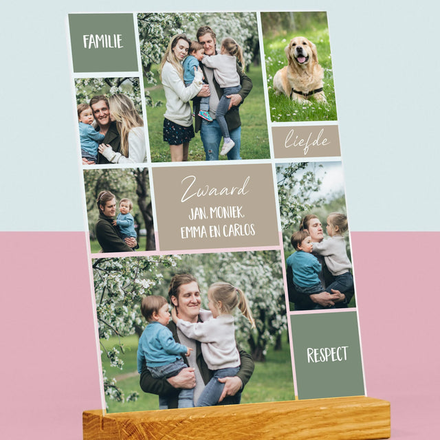 Fotocollage: Collage Familie - Afdruk Op Acrylglas (Verticaal)