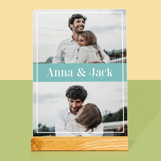 Fotocollage: Namen, Koppel - Afdruk Op Acrylglas (Verticaal)