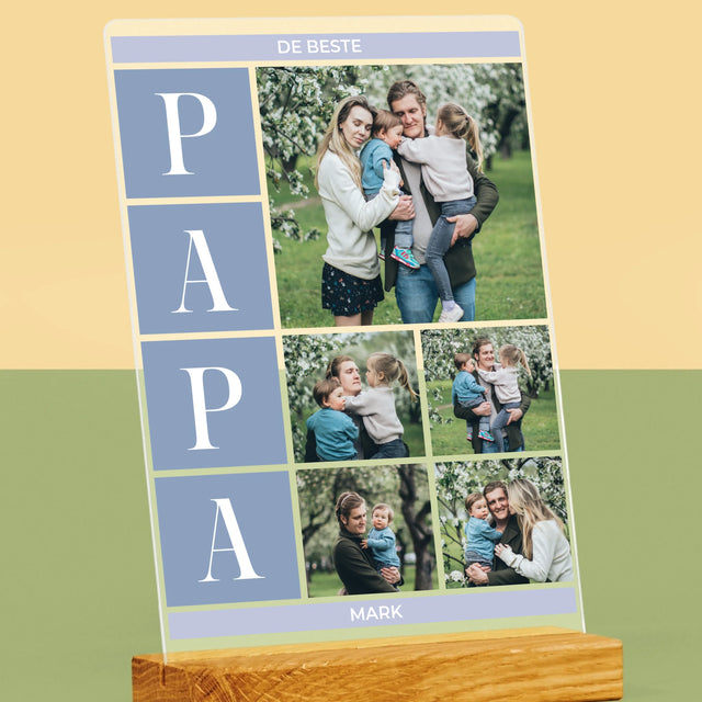 Fotocollage: Collage, De Beste Papa - Afdruk Op Acrylglas (Verticaal)