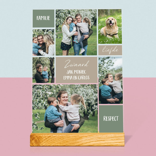 Fotocollage: Collage Familie - Afdruk Op Acrylglas (Verticaal)