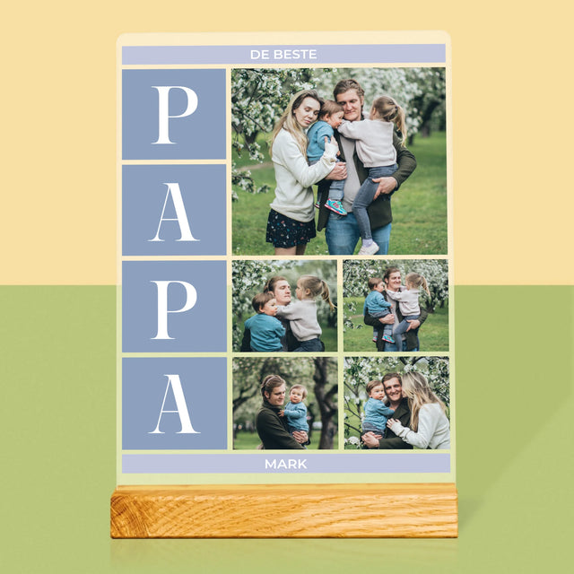 Fotocollage: Collage, De Beste Papa - Afdruk Op Acrylglas (Verticaal)