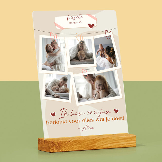 Fotocollage: Ik Hou Van Jou, Mama - Afdruk Op Acrylglas (Verticaal)