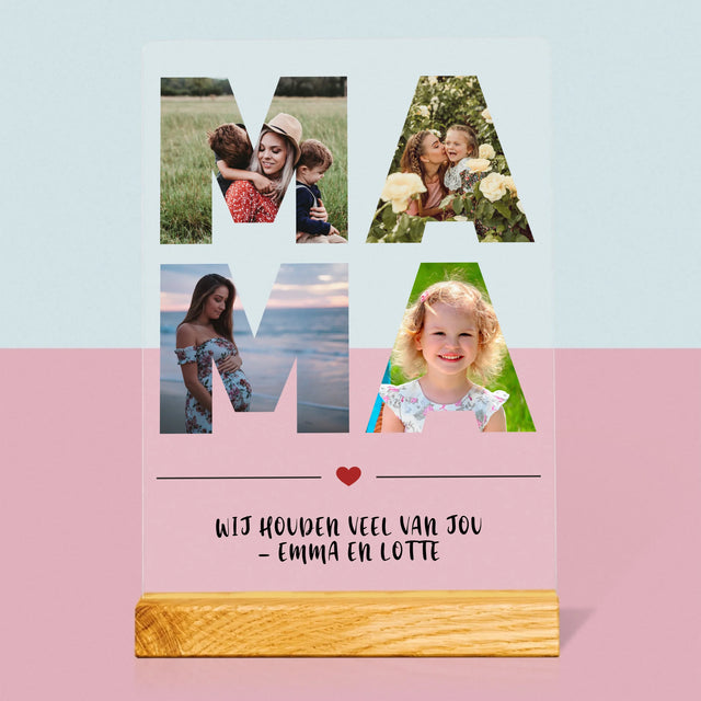 Woord Van Foto'S: Mama - Afdruk Op Acrylglas (Verticaal)