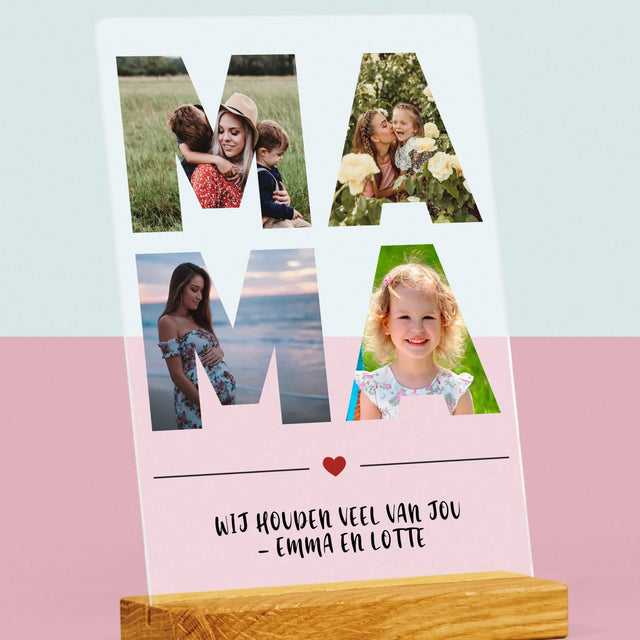 Woord Van Foto'S: Mama - Afdruk Op Acrylglas (Verticaal)