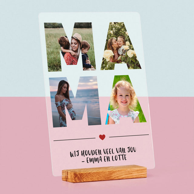 Woord Van Foto'S: Mama - Afdruk Op Acrylglas (Verticaal)