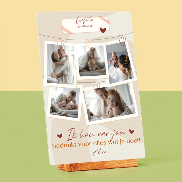 Fotocollage: Ik Hou Van Jou, Mama - Afdruk Op Acrylglas (Verticaal)