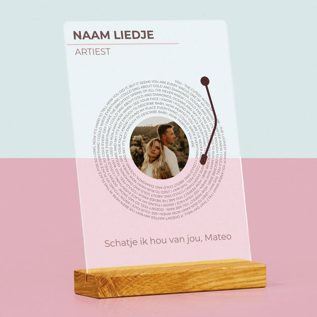 Foto En Handtekening: Ons Liedje Vinyl Lp - Afdruk Op Acrylglas (Verticaal)