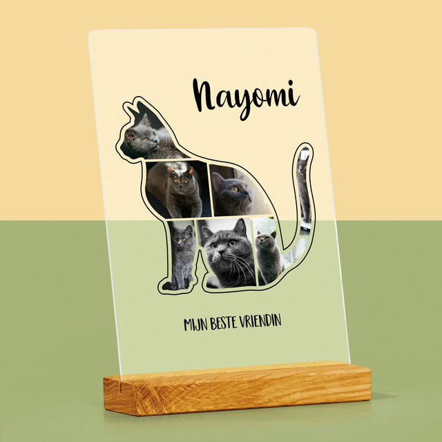 Vorm Van Foto'S: Kat Is De Beste Vriend - Afdruk Op Acrylglas (Verticaal)