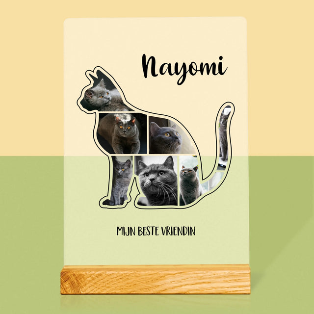 Vorm Van Foto'S: Kat Is De Beste Vriend - Afdruk Op Acrylglas (Verticaal)