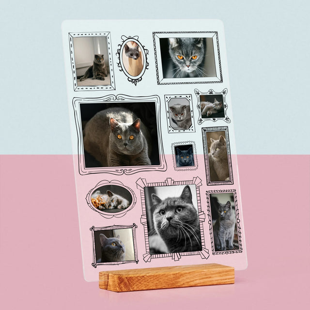 Fotocollage: Fotomuur Met Jouw Huisdier - Afdruk Op Acrylglas (Verticaal)