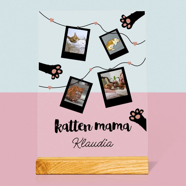 Fotocollage: Polaroid Kattenmama - Afdruk Op Acrylglas (Verticaal)
