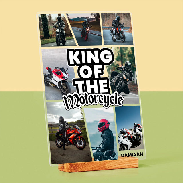 Fotocollage: King Of The Motorcycle - Afdruk Op Acrylglas (Verticaal)