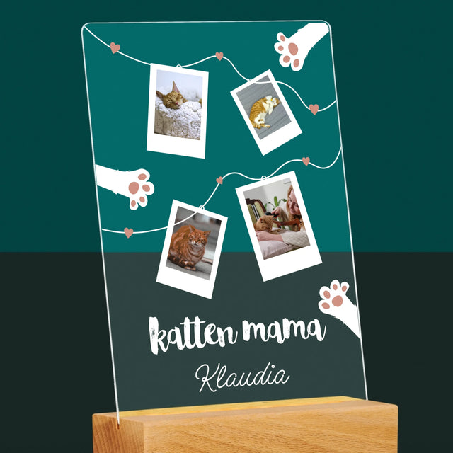 Fotocollage: Polaroid Kattenmama - Afdruk Op Acrylglas (Verticaal)
