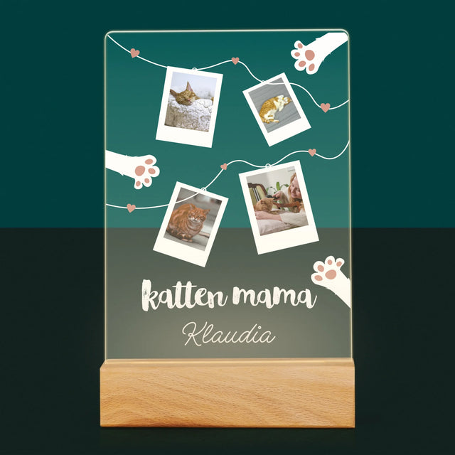 Fotocollage: Polaroid Kattenmama - Afdruk Op Acrylglas (Verticaal)