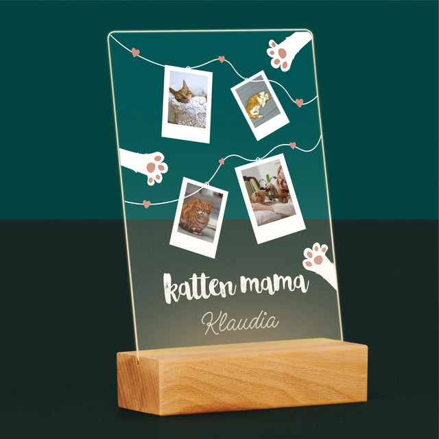 Fotocollage: Polaroid Kattenmama - Afdruk Op Acrylglas (Verticaal)