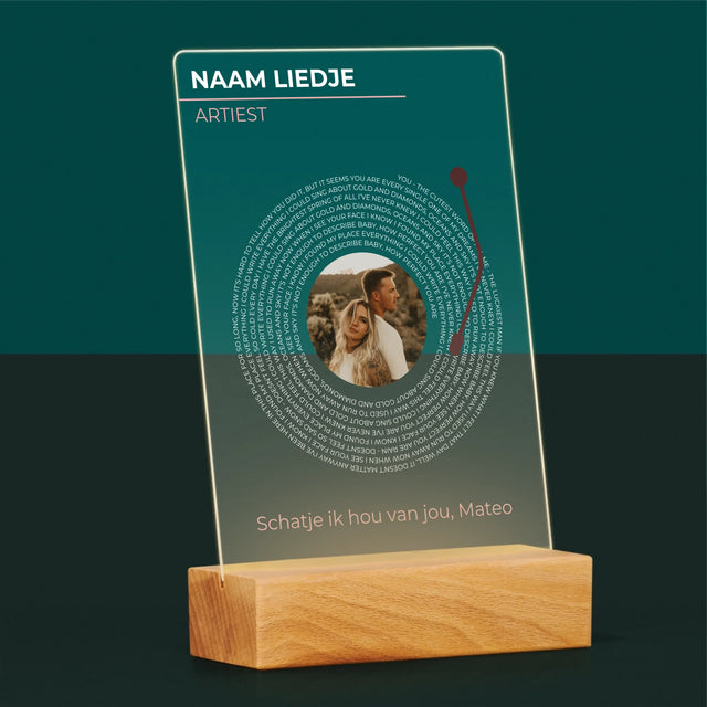 Foto En Handtekening: Ons Liedje Vinyl Lp - Afdruk Op Acrylglas (Verticaal)