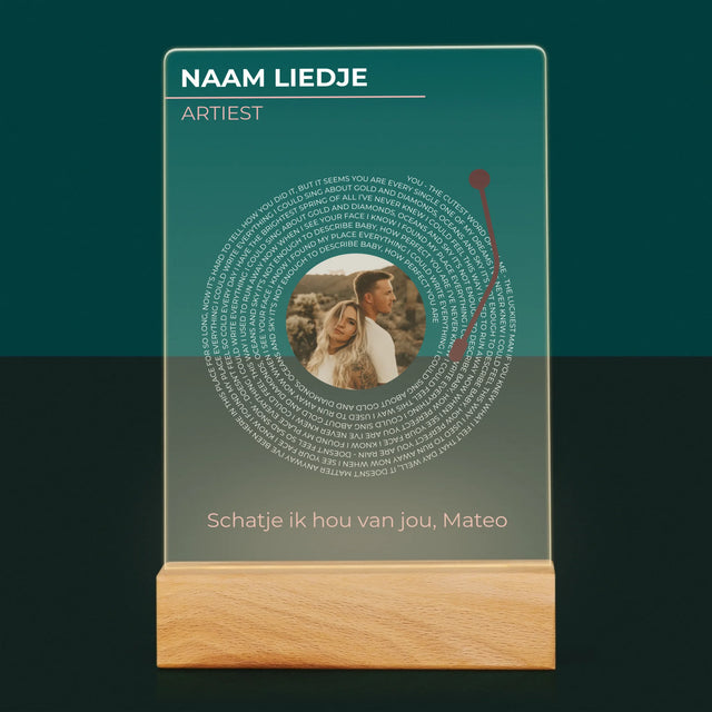 Foto En Handtekening: Ons Liedje Vinyl Lp - Afdruk Op Acrylglas (Verticaal)